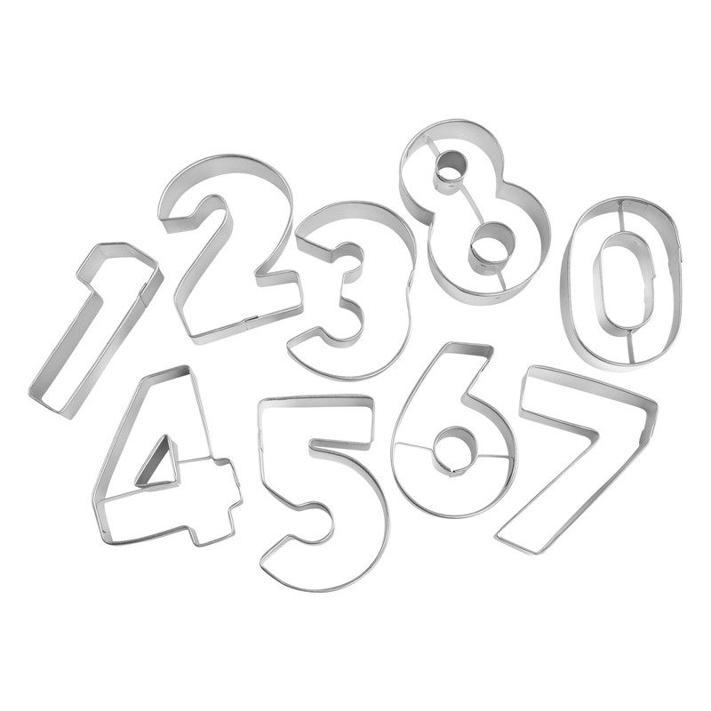 R&M 1-9 Number Cookie Cutters with Cut-Outs. 2.5” 9-Piece Gift