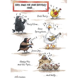 Birdwit Bird Songs for Your Birthday from... Funny Birthday Card Humour Cards BWG0059
