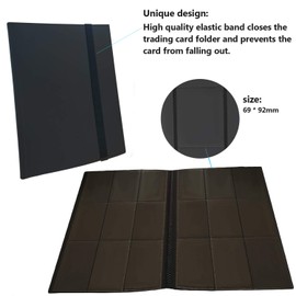 360 Pockets Trading Card Sleeves, Side Loading Pocket Binder, Album Pages Card Collector Coin Holders Wallets Sleeves Set (Black 360)