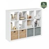 Furinno Cubicle Extra Thick Frame Decorative Cube Storage Organizer, 12-Cube,
