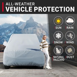 iCarCover Premium SUV Cover for 1984-2011 Land Rover Defender 110 Waterproof All Weather Rain Snow UV Sun Hail Protector for Automobiles, Automotive Accessories Full Exterior Indoor Outdoor SUV Cover