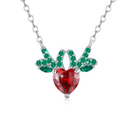 ZIPPICE Women's 925 Sterling Silver Pendant Necklace Jewellery Gift for Women Girls Mother, Sterling Silver, Emerald, zirconia