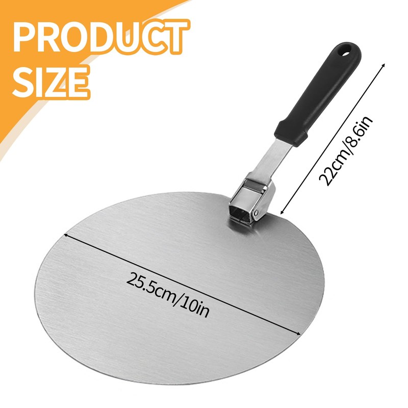 Pizza Peel, 10 Inch Round Pizza Paddle Metal Steel Spatula