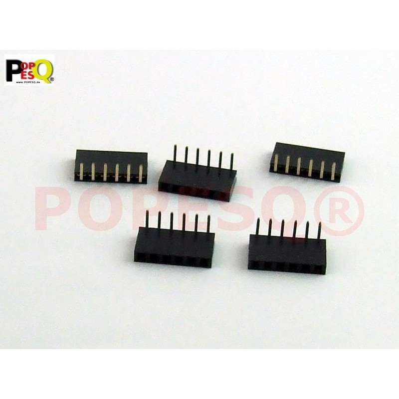 POPESQ® #A800 Female Header 2.54 mm 6-Pin Angled Pack of