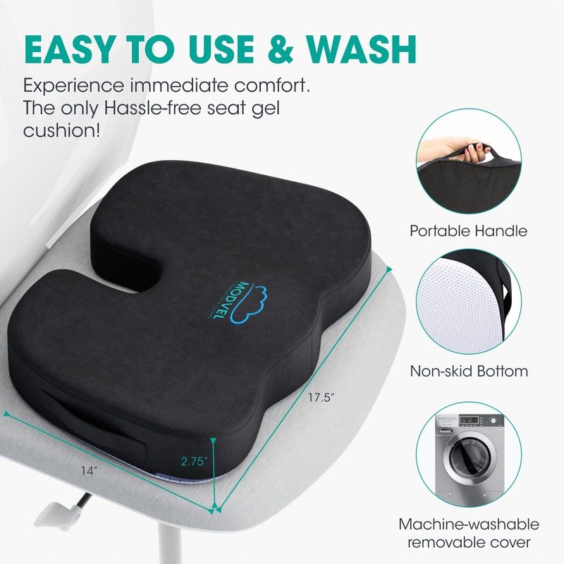 Modvel - The Original Gel Seat Cushion for Desk Chair,