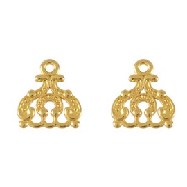 FASHEWELRY 50Pcs Tibetan Gold Multi Loops Filigree Chandelier Link Charms Vintage Hollow Connector Pendants 14.5x13mm for Necklace Dangle Earring Charm Bracelet Making