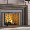 Fire Beauty Single Panel Handcrafted Wrought Iron Mesh Chevron Fireplace