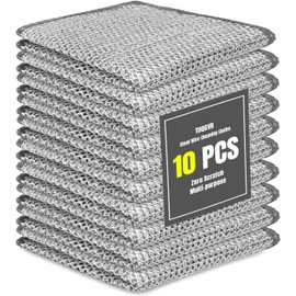 DAYOLD X Multipurpose Wire Dishwashing Rags 4-Pack, Multifunctional Non-Scratch Wire Dishcloths, Kitchen Cleaning Towels for Counters