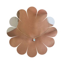 Inilbran Boho Evil Eye Choker Gold Evil Eye Necklace Vintage Demon Eye Chain Tiny Blue Eye Chain Jewellery for Women and Girls Amulet Gifts, Metal