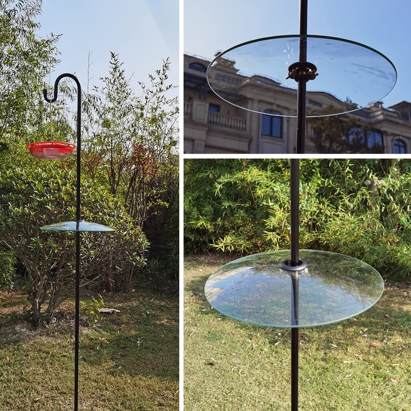 13" Glass Rain Cover for Bird Feeder Outdoors - Baffle