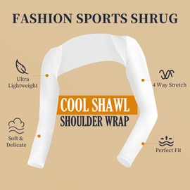 Hiball Workout Bolero Shrug Women Long Sleeves Crop Top, Sports Shrug Open Front Cropped Shirts, Cooling Shawl Arm Sleeves