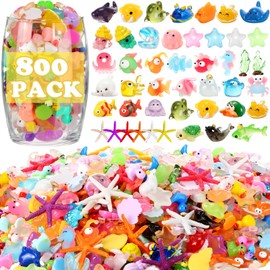 Barydat 800 Pcs Mini Resin Animals Figures Bulk Miniature Toys Garden Accessories for Pranks Hide Party Gift Duck Tiny Resin Toys for Crafts Micro Landscape Plant Pots Dollhouse(Stylish)