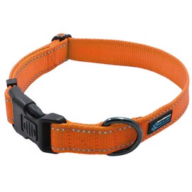 Max and Neo NEO Nylon Buckle Reflective Dog Collar - We Donate a Collar to a Dog Rescue for Every Collar Sold (Large, Orange)