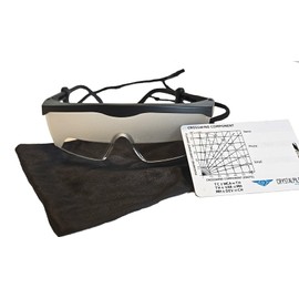 Crystal Pilot IFR Certified Fog goggles with adjustable strap and Bag Tag with Light Gun Signal/Crosswind Component Tables