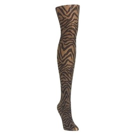 MeMoi Women's Zebra Zen Opaque Nylon Tights Nude Small/Medium