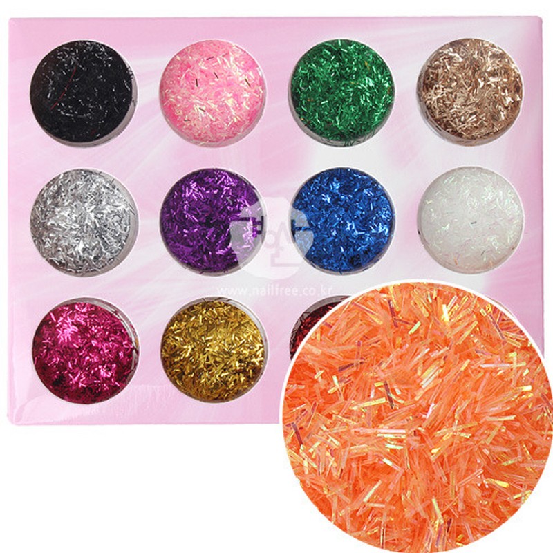 Nail art water drop glitter 12-piece set/transparent round mixed glitter/slice