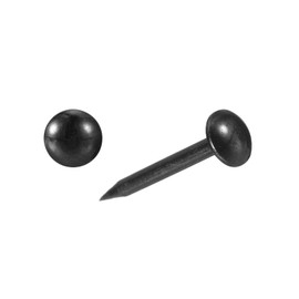 uxcell Upholstery Tacks Nail Pins Furniture, 50Pcs 5x17mm Thumb Tack Pins Assortment Kit Carbon Steel for Home Sofa DIY Decorative Nail Heads Nails, Black