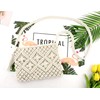 White Crochet Crossbody Bag for Women Small Handbag Handmade Woven