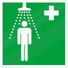 Safety Shower Symbol Safety Sign - 10" wide x 10" tall
