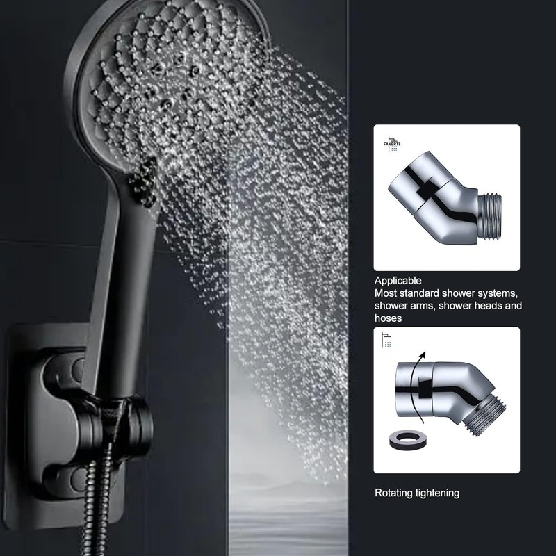 LYSAIMG 135 Degrees Handhold Shower Elbow Adapter,G1/2 Chrome Handhold Shower