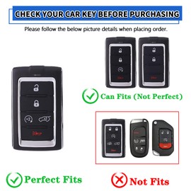 TOMALL for Jeep Key Fob Cover with Keychain, 5 Buttons Soft TPU Key Fob Protector Compatible with Jeep Grand Cherokee Wagoneer Grand Cherokee L 2021 2022 2023, White