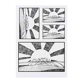 4 x 'Sunset Stonehenge' Temporary Tattoos - Water Resistant, Skin-Safe, Non-Toxic Transfers, Mixed Sizes (TO00016341)