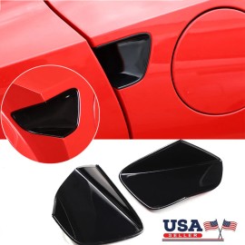 car-attention 2PCS  Black Door Handle Bowl Body Moulding Cover Trim For 2014-2019 Corvette C7