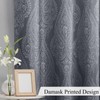 JIUZHEN Grey Ombre Blackout Curtains for Bedroom– Damask Patterned Thermal