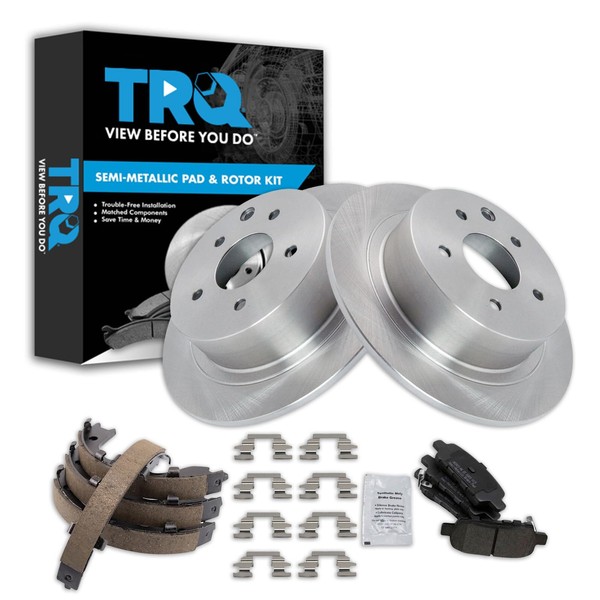 TRQ Rear Brake Pad & Rotor Kit Brake Pads Brake