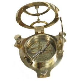 THOR INSTRUMENTS 3" Sundial Compass - Solid Brass Sun Dial Rustic Vintage Home Decor Gifts