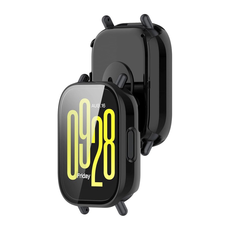 AiMaoo Redmi Watch 5 Active Compatible Case, Tempered Glass Film
