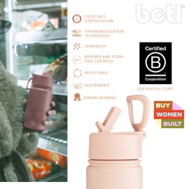 One Green Bottle – Epic Stainless Steel Water Bottle, Leakproof Metal Triple-Walled Vacuum Insulation, 14oz 400 ml, Perfect for School, Travel, Gym, Office, Yoga, Sports, Kids (Pinky Promise)