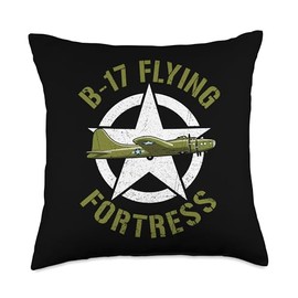 B-17 Bomber Flying Fortress WWII Word War 2 Plane Throw Pillow