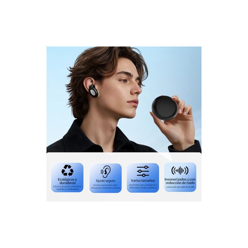Tapones Auditivos para Dormir, Ear Plugs Lavable y Reutilizable, Tapones