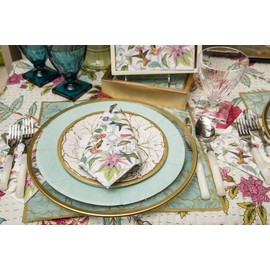 Caspari Disposable Hand Towels, Decorative Paper Guest Towels for Bathroom or Paper Napkins Dinner Napkins Size Hummingbird Trellis Pak 30