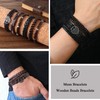 Jewdreamer 38Pcs Punk Wooden Beads Bracelets Gothic Bracelet for Men