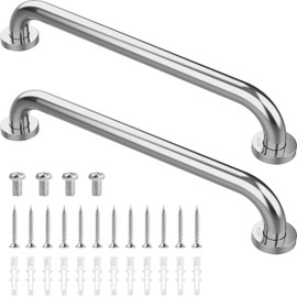 Grab Bars for Bathtubs and Showers, 2 Packs 16 in 1.1 Inch Diameter Stainless Steel Handicap Shower Bars for Seniors, Bathtubs & Showers