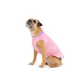Gold Paw Duluth Double Fleece Dog Coat Pullover – Soft, Warm Dog Clothes, 4-Way Stretch Pet Sweater – Machine Washable, All-Season, Rose/Lavender, 10