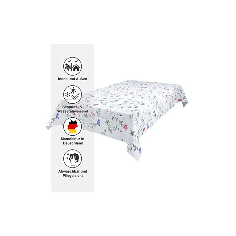 BEAUTEX Oilcloth Tablecloth, Wipe-Clean Tablecloth, Round, Oval Square, Choice of