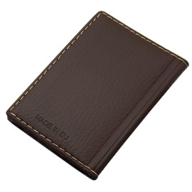 Elegant Credit/Business Card Holder with Contrast Stitching 12 Compartments MJ Design Germany Made In The Eu Various Colours and Designs Multicolour Design 2 / Braun