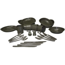 Plate- and Cutlery Set Barbecue Set olive