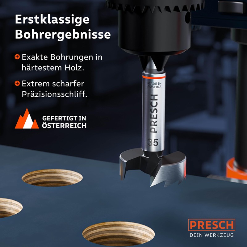 Presch Forstner drill bit, diameter 35 mm, extremely sharp, durable