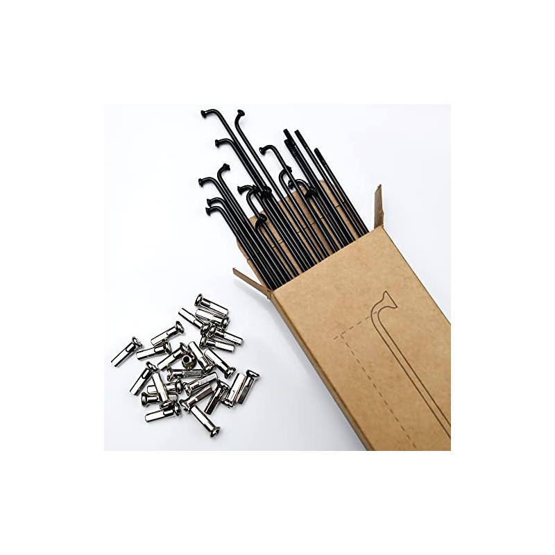 LUXU Pack of 36 14G J-curved bicycle steel spokes, bicycle