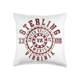 Sterling VA | Virginia | Vintage City Apparels Throw Pillow