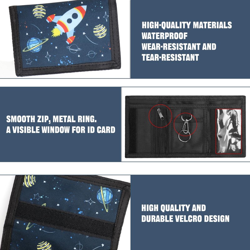 YNOYMO Children's Wallet Boys Mini Wallet Neck Pouch Boys Trifold