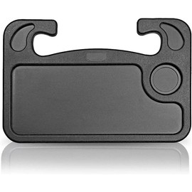 Car Steering Wheel Desk | Food Table for Car | Steering Wheel Tray for Constant Travelers, Fits Most Vehicles Steering Wheels (Black)