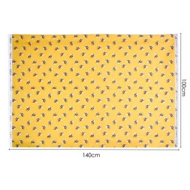 TRIXES Cotton Fabric - Bumble Bee Print Design - Embroidery Fabric - Upholstery Fabric - for Textile Crafts - Dressmaking - Patchwork - One Sheet 1 x 1.4M