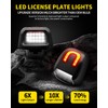 Asgohme White LED License Plate Lights with Red U-shaped Light