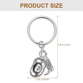 NUOBESTY Western Keyring Boot Hat Keyring Pendant Western Party Favors Keyring for Birthday Bag Pinata, As Shown