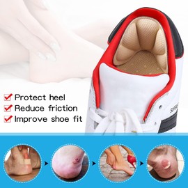 Heel Cushion Pads, Adhesive Back of Heel Grips Inserts for Boots, Too Big Loose Shoes, Reusable Heel Guards Liners for Women Men, Improve Shoe Fit, 4PCS-Beige+4PCS-Beige-B